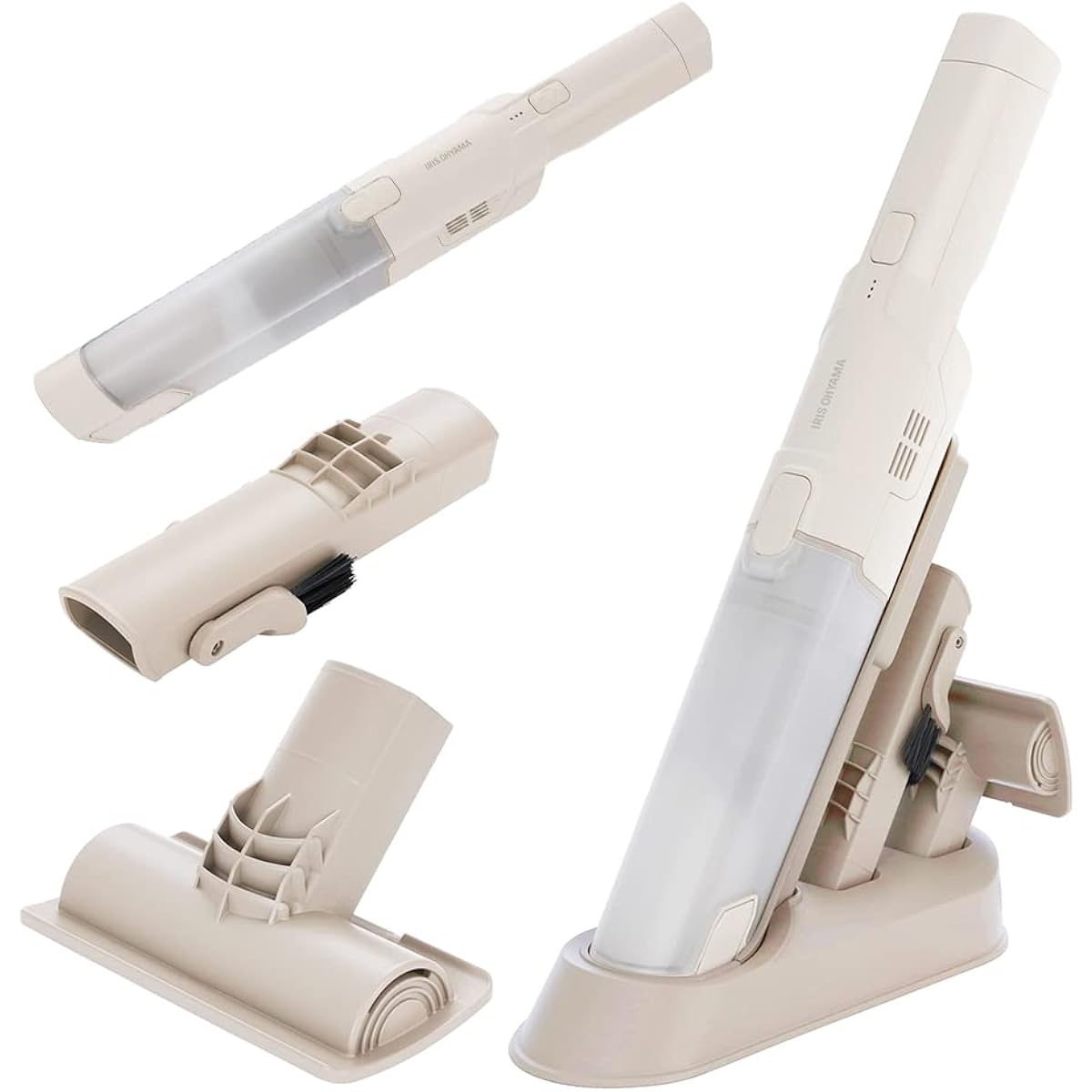 Iris Ohyama Handy Cleaner Vacuum Cleaner Cordless for Cars Powerful Suction Compact Manufacturer Warranty Lightweight 500g Stand Charging Number Edition IC-H50-CW Ivory