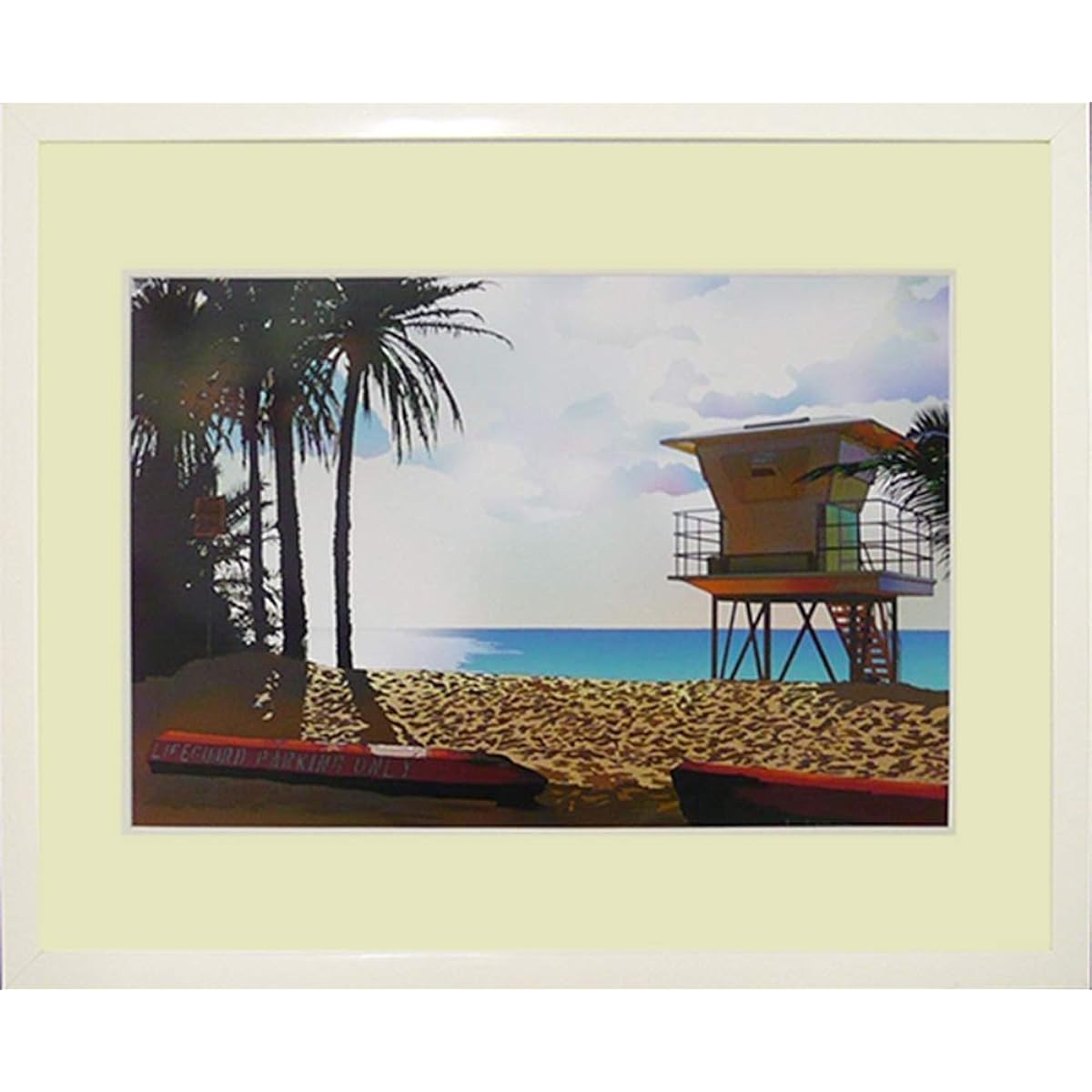 Hideto Suzuki ◆ [Light of Sunset Beach] ◆ Art print ◆ Framed 53x43cm ◆
