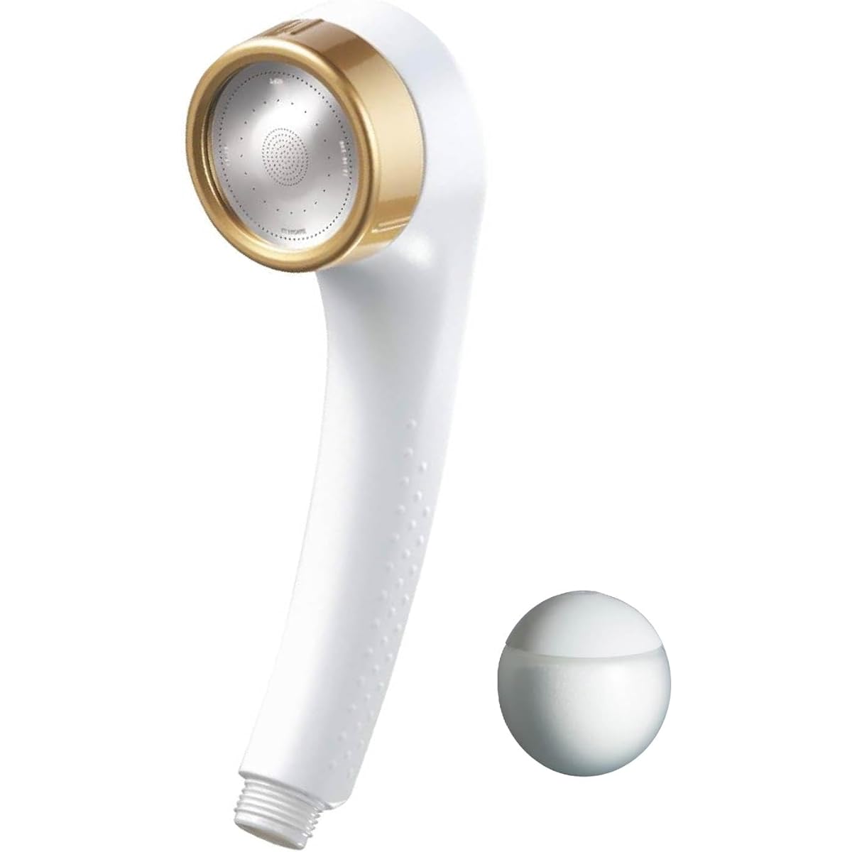 Aramic Shower Head, Water Saving, High Water Pressure, Chlorine Removal, Protects Hair Beauty, Comes with Vitamin C Ball, Water Saving, High Water Pressure, Salon Style Shower, Scalp Care, White, Made in Japan SS-A5A