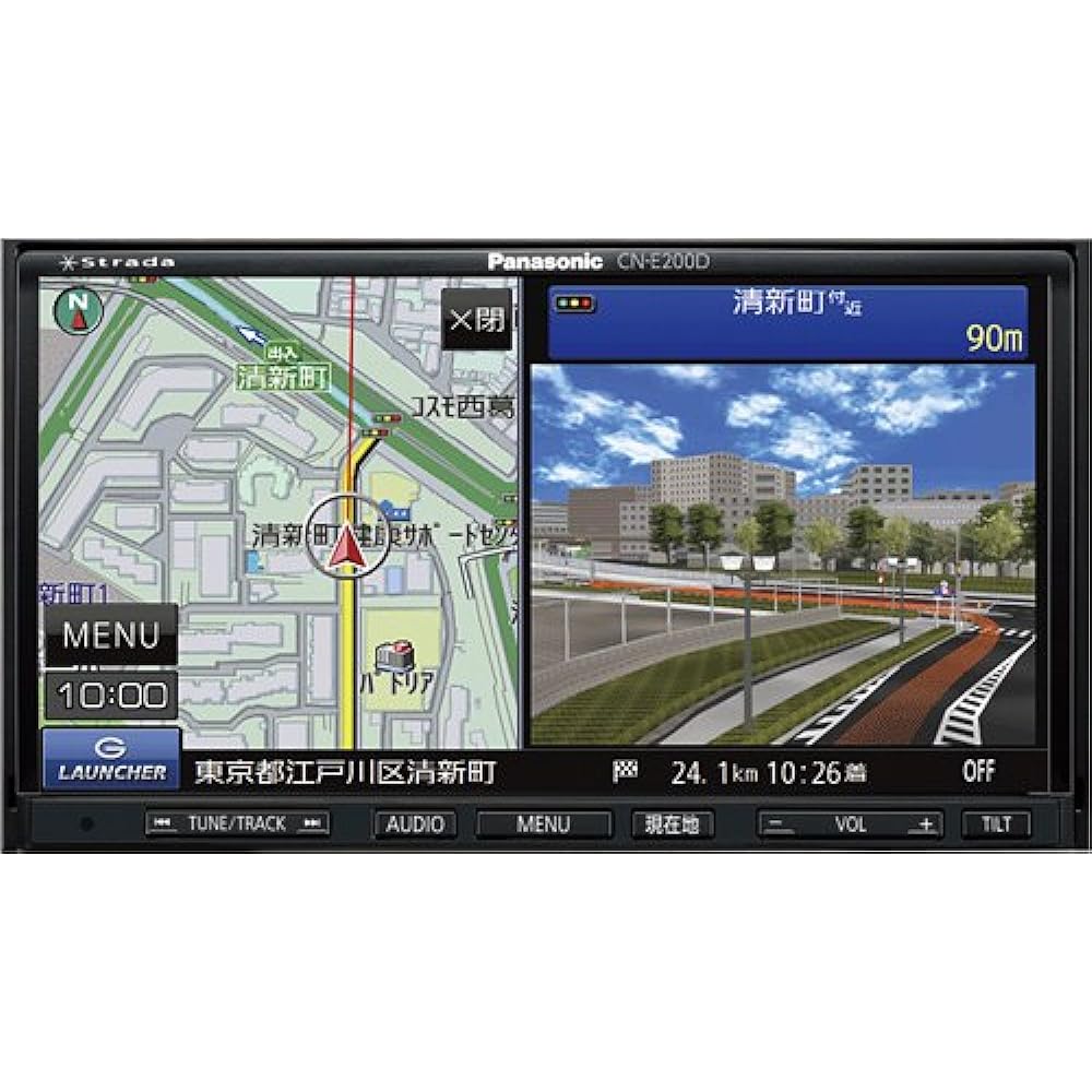 Panasonic 7V Wide VGA Monitor 2DIN AV System One Seg/CD Built-in SSD Car Navigation Station CN-E200D