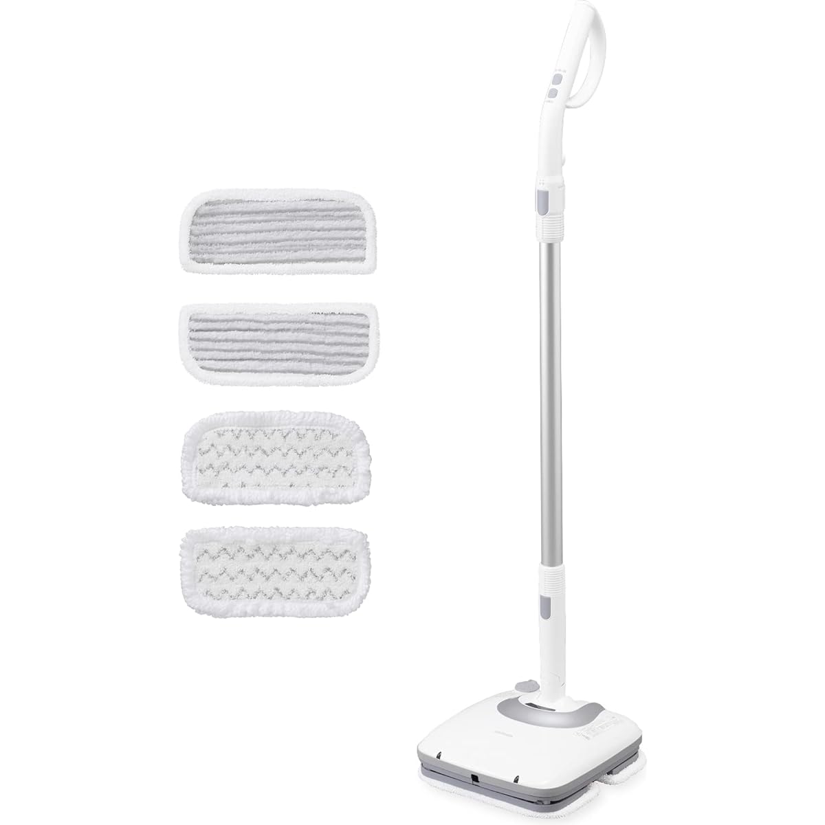 Iris Ohyama Electric Mop Cordless 2-Way Wet/Dry Wipe Floor Wiper Powerful Vibration Freestanding Water Spray LED Equipped IC-M01-W White
