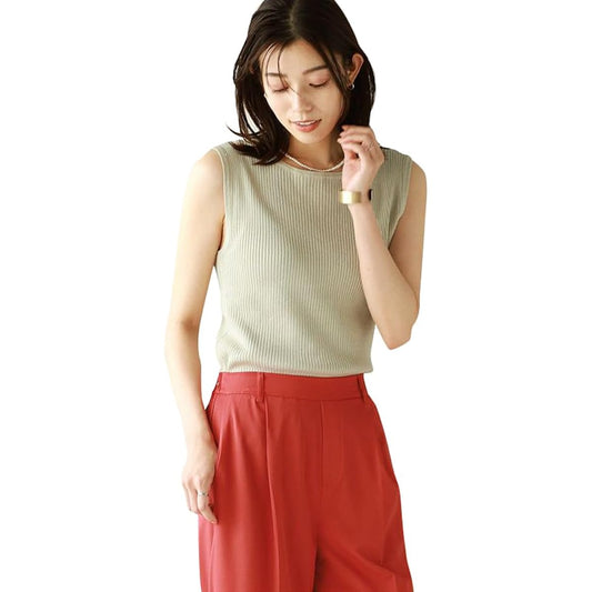 [Clown] Washable Sleeveless Rib Knit Knit Sleeveless Women's