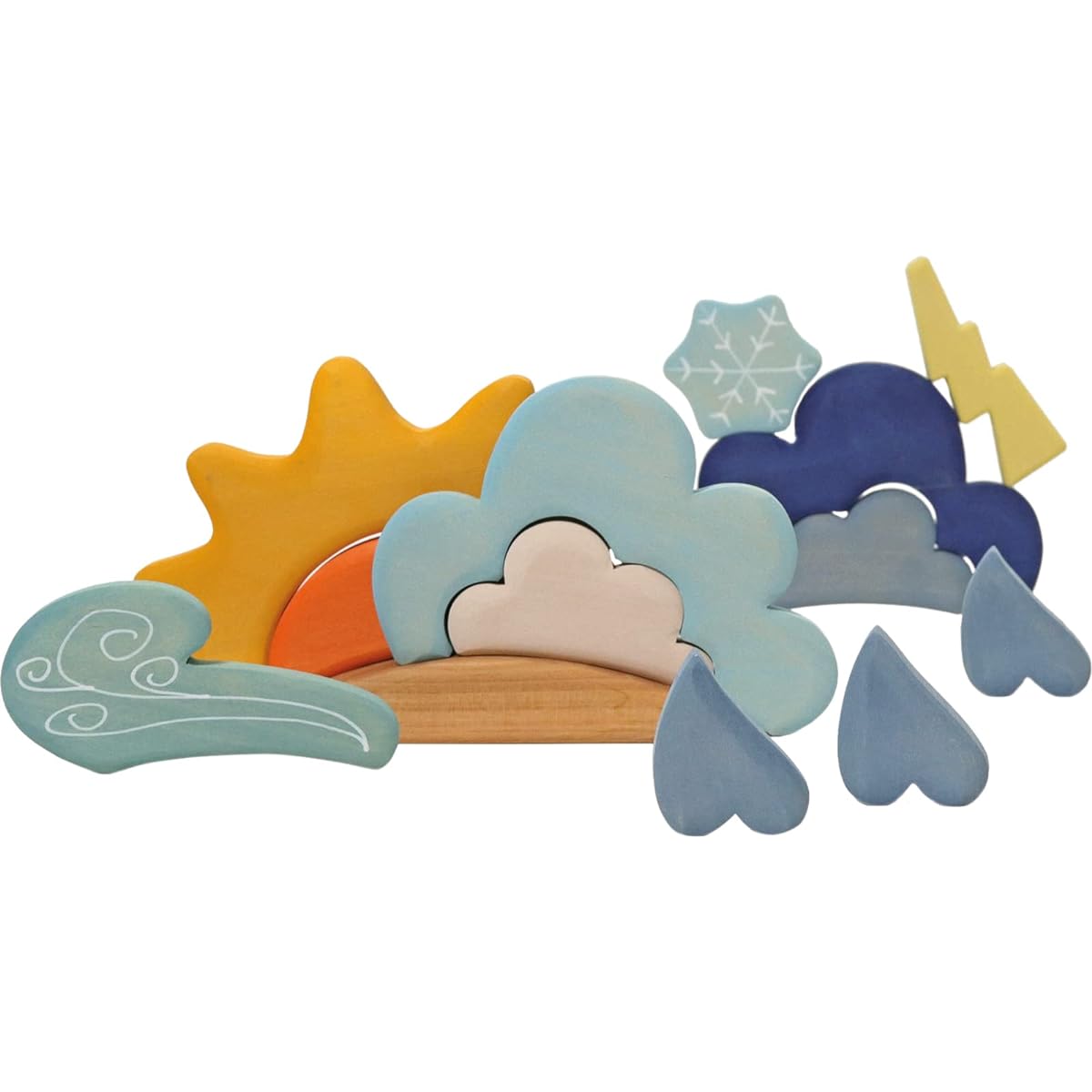 GRIMM'S Toy Educational Toy Building Blocks Interior Figure Play Weather Block SH10678