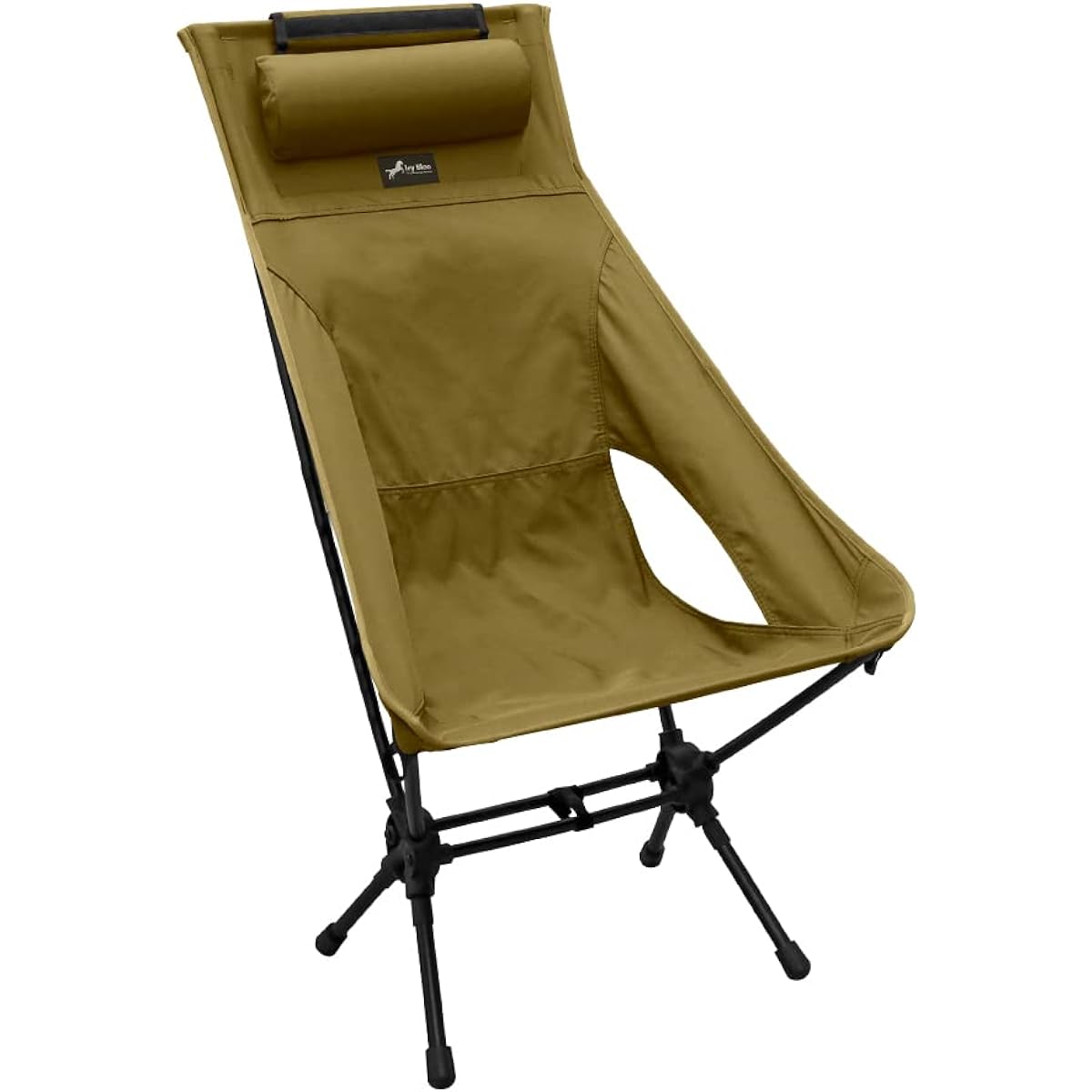 Jey Bloo Folding Duralumin High Back Chair No.590 Equipped with a headrest as standard for a comfortable sitting experience that wraps around you (Khaki)
