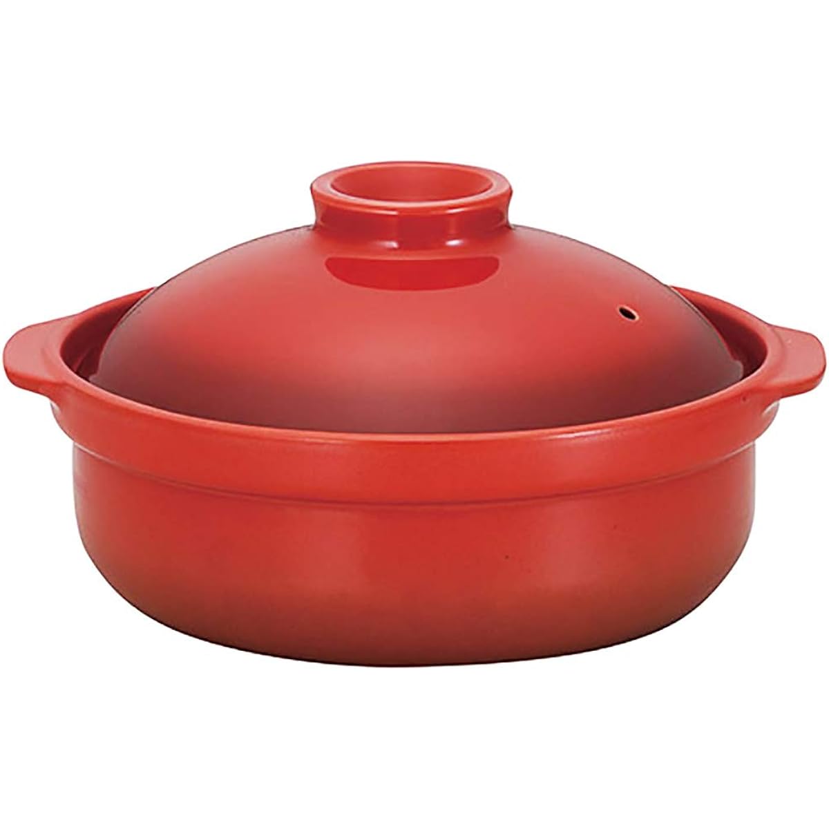 Mino Sarara IH Compatible, No. 8 Earthen Pot, Heat Resistant Banquet Baking Earthen Pot, For 2 to 3 People, Heat Resistant Tableware, Made in Japan, Heat Source Color: IH Compatible, Red