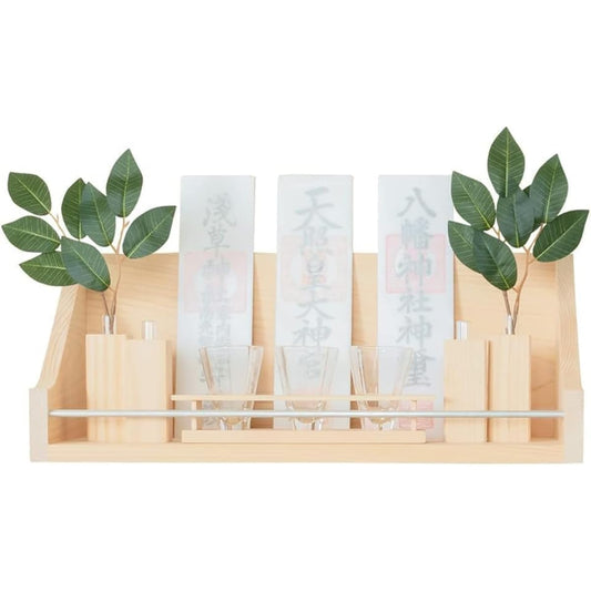 Kamitanai no Takumi Shindana [Modern Kamori- Hinoki + Modern Kamikorebi Cypress + 2 Artificial Sakaki] Modern Wall Hanging, Simple, Japanese Cypress, Fashionable, Modern Shinto Shelf, 3 Colors