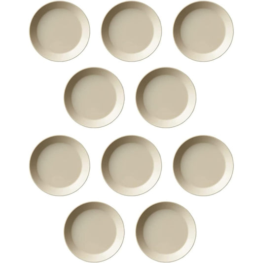 Taiwa Plate, Smoky Beige, 19.5cm, Set of 10, Simple, Dishwasher Safe, Melamine Tableware, Drains well, Doesn't Stain, Doesn't Show Scratches, Stackable, Commercial Use, Made in Japan CORE BY-51-SBEM