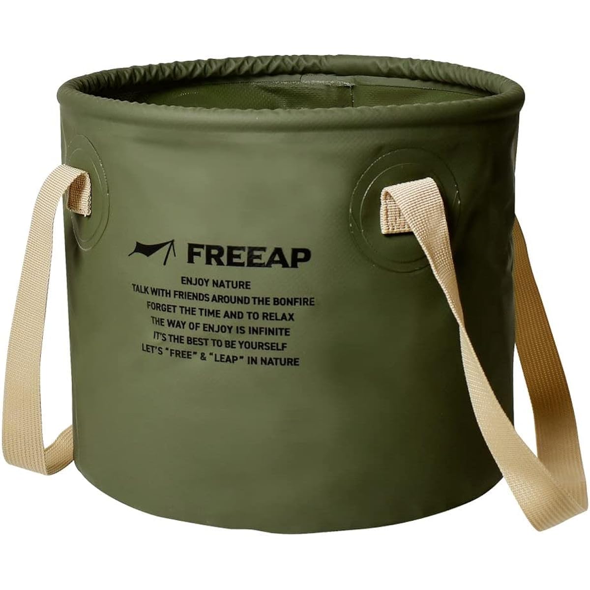 FREEAP Round Bucket 10L BE Beige (10L, Khaki)