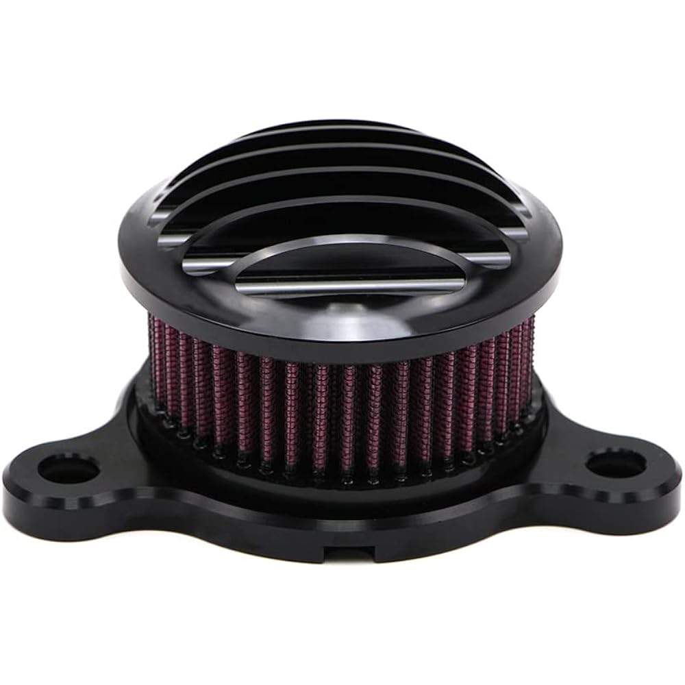 Dreamseek Engine Air Cleaner Filter Harley Sportster XL883 XL883N XL883R XL883P XL1200 XL1200L XL1200X 1988+ Motorcycle Intake System CNC Black Billet Washable