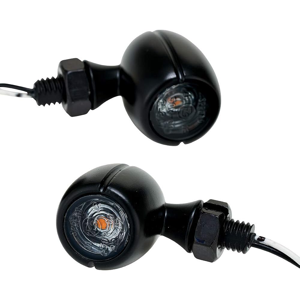 Sphere Light Motorcycle LED Turn Signal Cat Signal (Color: Matte Black) E Mark Certified Product Vehicle Inspection Compatible Manufacturer 2 Pieces SCWK-BS