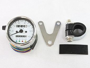 Motorcycle 140km/h Mechanical LED Speedometer 60mm White Panel (White LED)