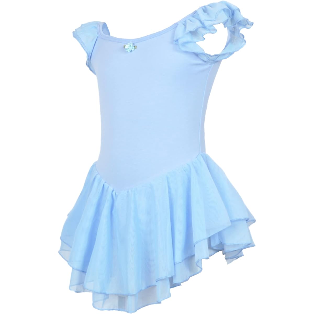 [michelle mica] Ruffle V-cut Skirt Ballet Leotard 110 120 130 140 Cotton Chiffon Skirt Camisole Sleeveless Flower Kids Junior Children Children