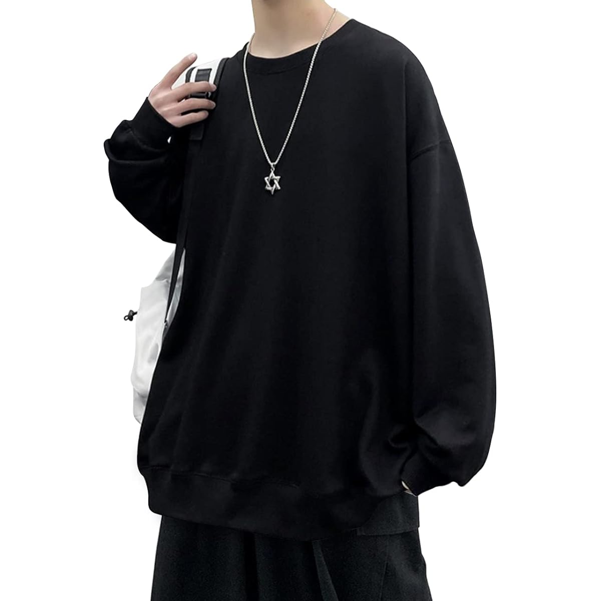 [SIPERLARI] Sweatshirt Wet Shirt Pullover Plain Long Sleeve Crew Neck Long Sleeve Tops Classic Stylish Men's Wet Autumn Clothes Large Size Simple Casual