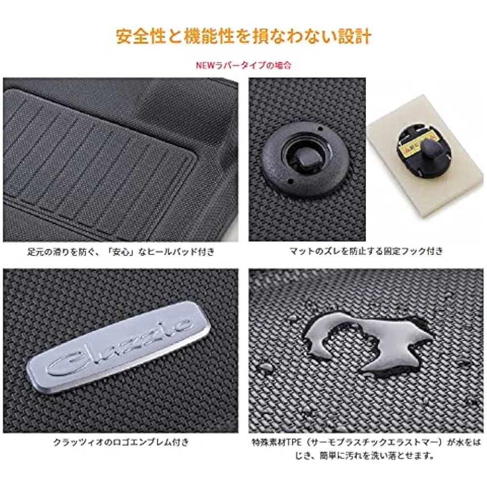 Clazzio Floor Mat 3D Type Set for 1 Solio/Solio Bandit H27/9~ NEW Rubber Type Black ES-6280 [5EESB6280K]