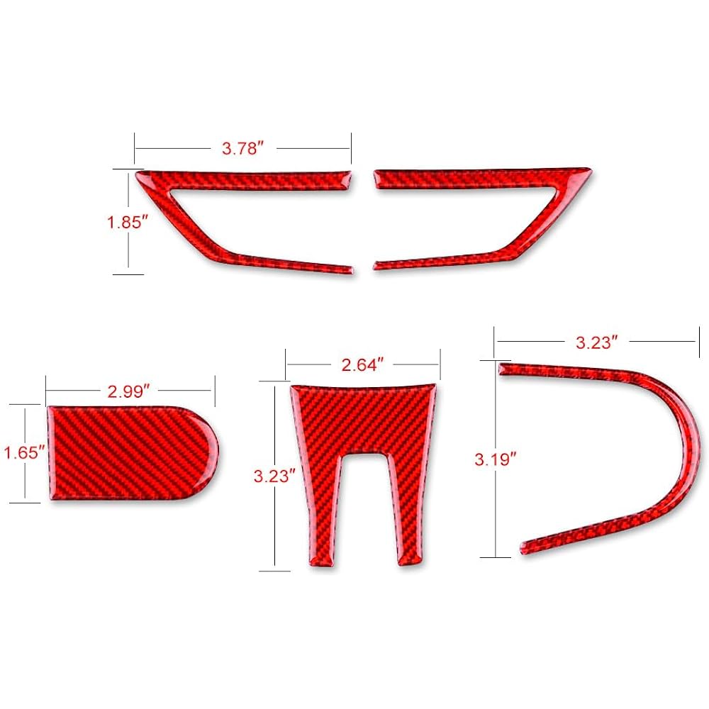 AIRSPEED carbon fiber car Handle button Sticker Interior trim decal chevroletic Maro 2010 2011 accessories interior panel double -sided tape protection cover Real carbon left handle (red)