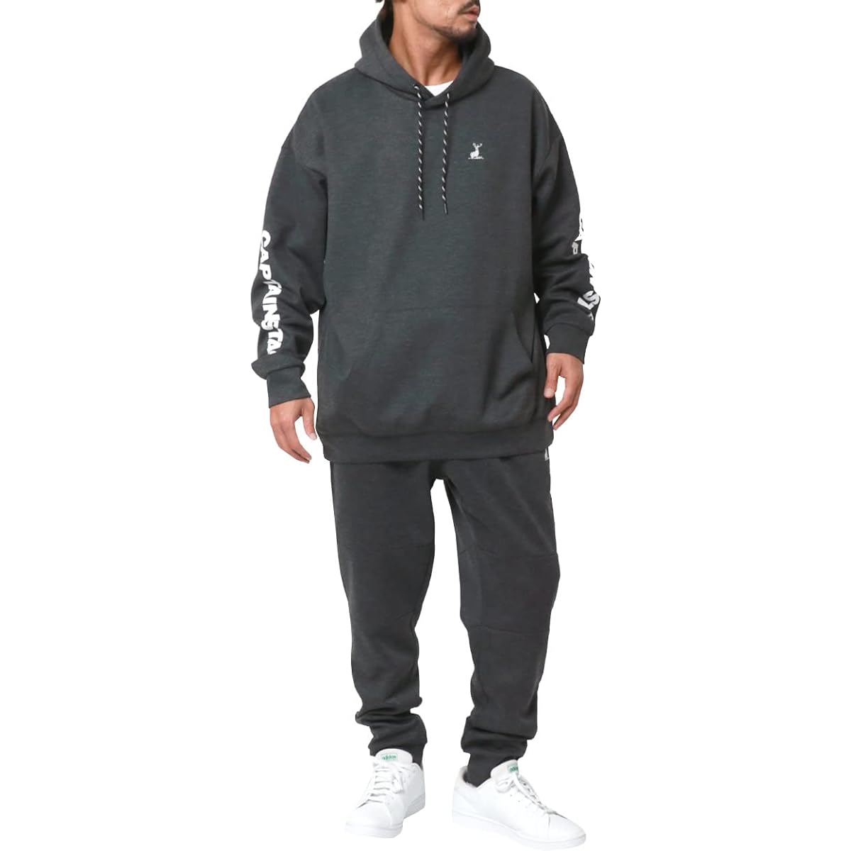 [Captain Stag] Jersey Men's Top and Bottom Set Parka Setup One Point Logo Embroidery Room Wear