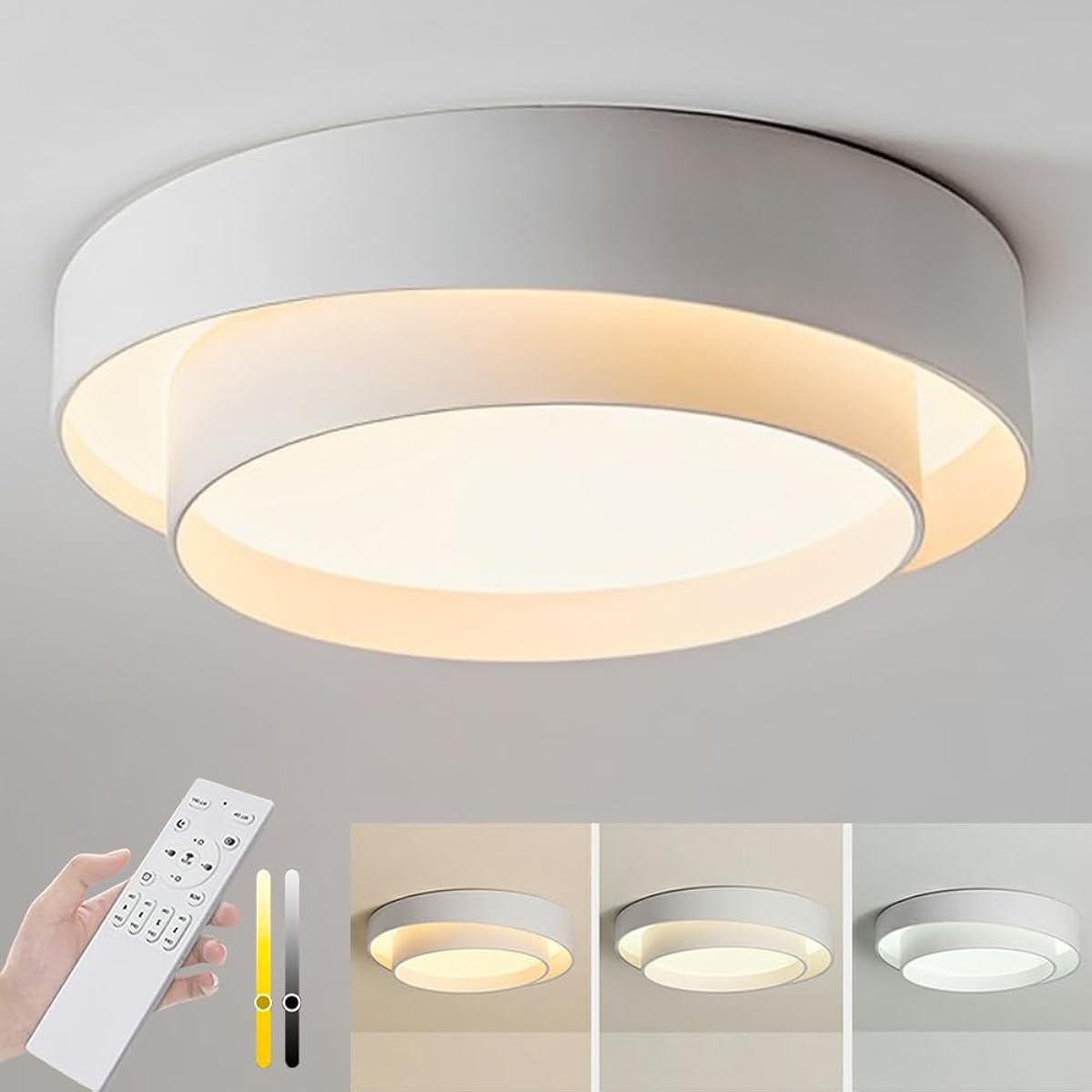 aierbo Ceiling Light LED Lighting Lighting Fixture Scandinavian Living Room Bedroom Stylish 6 Tatami 8 Tatami 10 Tatami 12 Tatami Remote Control with Timer Light Indirect Lighting Dimmable Color Upper Light Ceiling Light Bright Simple Interior For Living