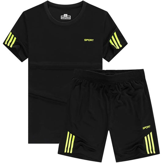 [LEONMAX] Sportswear, Training, Men's, Short Sleeve, Top and Bottom Set, Compression Wear, 2-Piece Set, Room Wear, Spring, Summer, Autumn, Large Size, Breathable, 6 Colors, T-shirt, Shorts, Casual, Thin Shorts, M-5XL