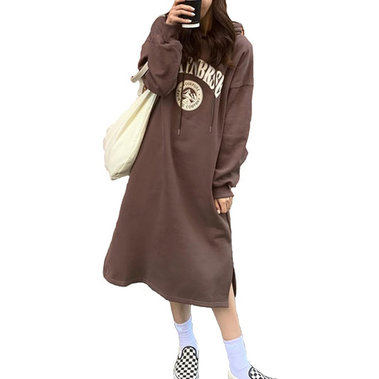 [J.STORE] Women's One Piece Spring Long Length Sweatshirt Hoodie Logo Tops Loose Large M~XL