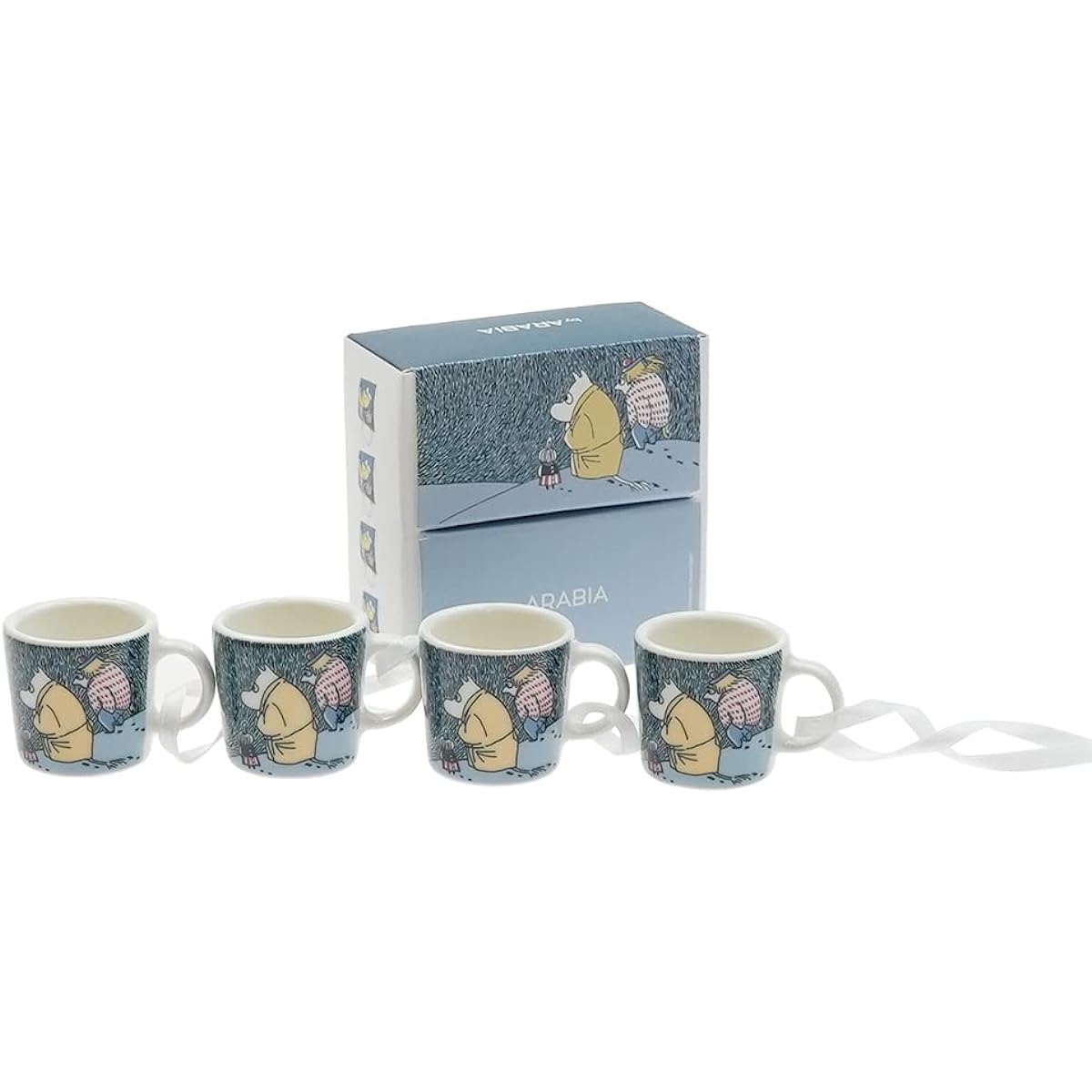 Arabia Moomin Mini Mug 4 Piece Set Snow Moonlight 2021 Winter Ornament [Parallel Import]