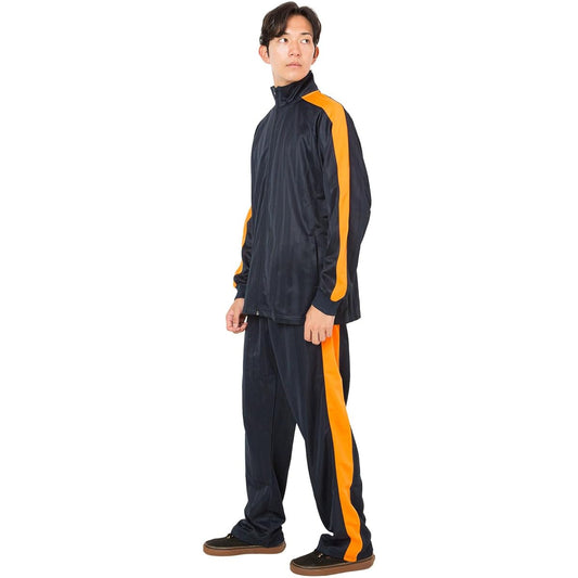 [Y's factory] Jersey Top and Bottom Set Men's Setup Sweatshirt Shadow Stripe Long Sleeve Long Pants High Neck Rib Sleeve Loungewear Sports Gym Running