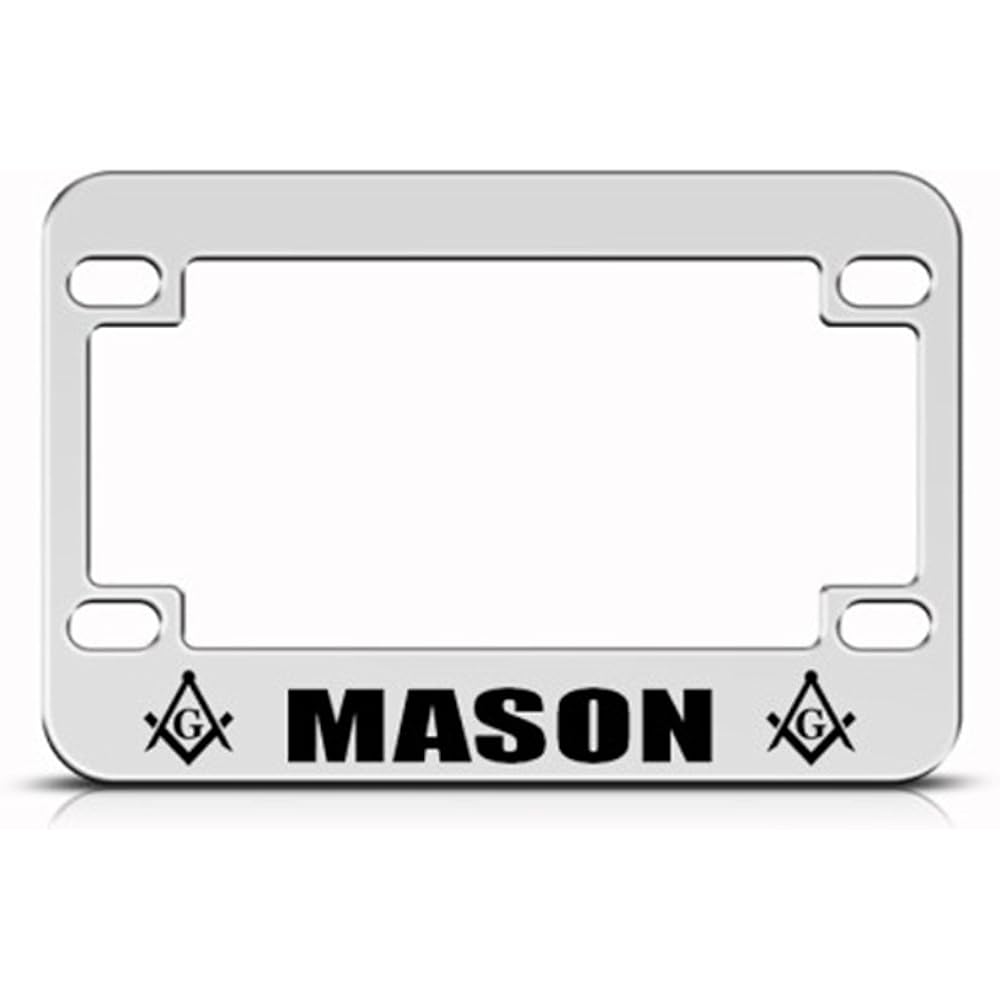 Speedy Pros Masonic Mason Moson Logo Metal Bike Motorcycle License Plate Frame Holder