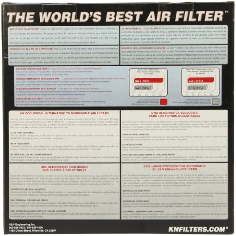 K & N RU-2960 Universal Clamp-on Air Filter 6-inch FLG, 7-1/2 inch B 5 inch T 5 inch H