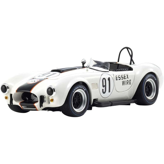 Kyosho Original 1/18 Shelby Cobra 427 S/C ESSEX WIRE #91 White/Dark Blue Finished Product KS08047EW