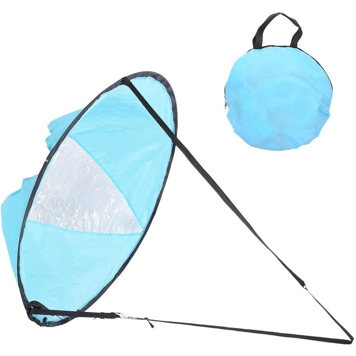 Kayak Sail Kayak Wind Sail 108cm Small Lightweight Foldable Easy to Use Compact Design Portable Kayak Canoe Inflatable Boat with Storage Bag