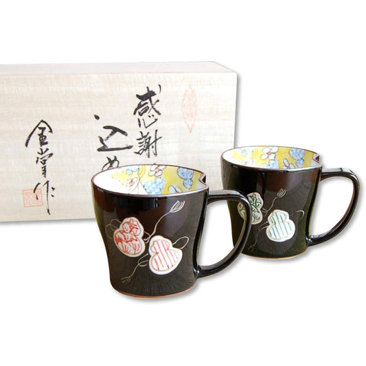 Retirement Gift Gift Couple Mug Pair Gratitude Retirement Gift Good Health Six Gourd Colors Arita Ware Made in Japan For Gifts