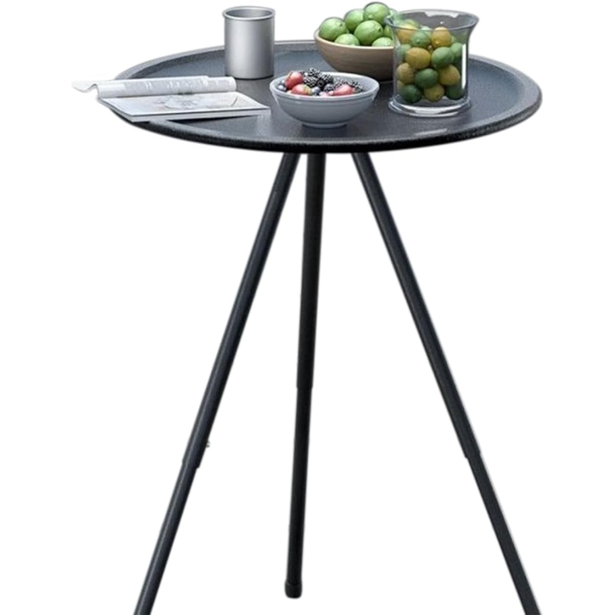 black badger camping table, foldable, lightweight, round, height adjustable from 37cm to 55cm, outdoor table, aluminum alloy top plate, easy to assemble, compact, storage bag included