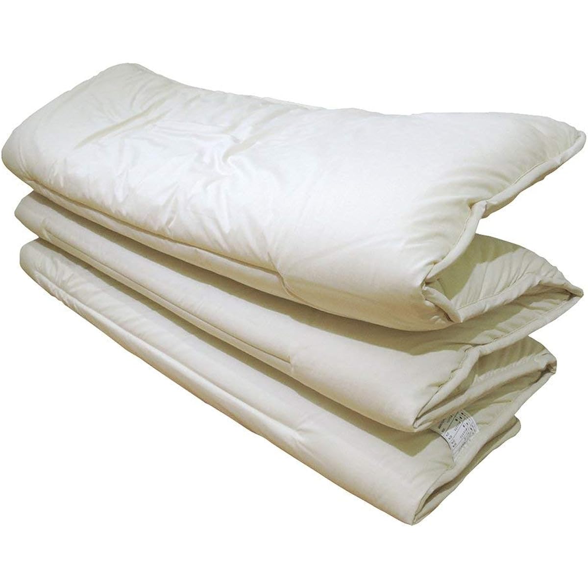 Sleeping Beauty Lightweight Futon, Washable, Compact, Single, Plain, Ivory, Dust Mite Resistant, Polyester, Made in Japan, Sixfold