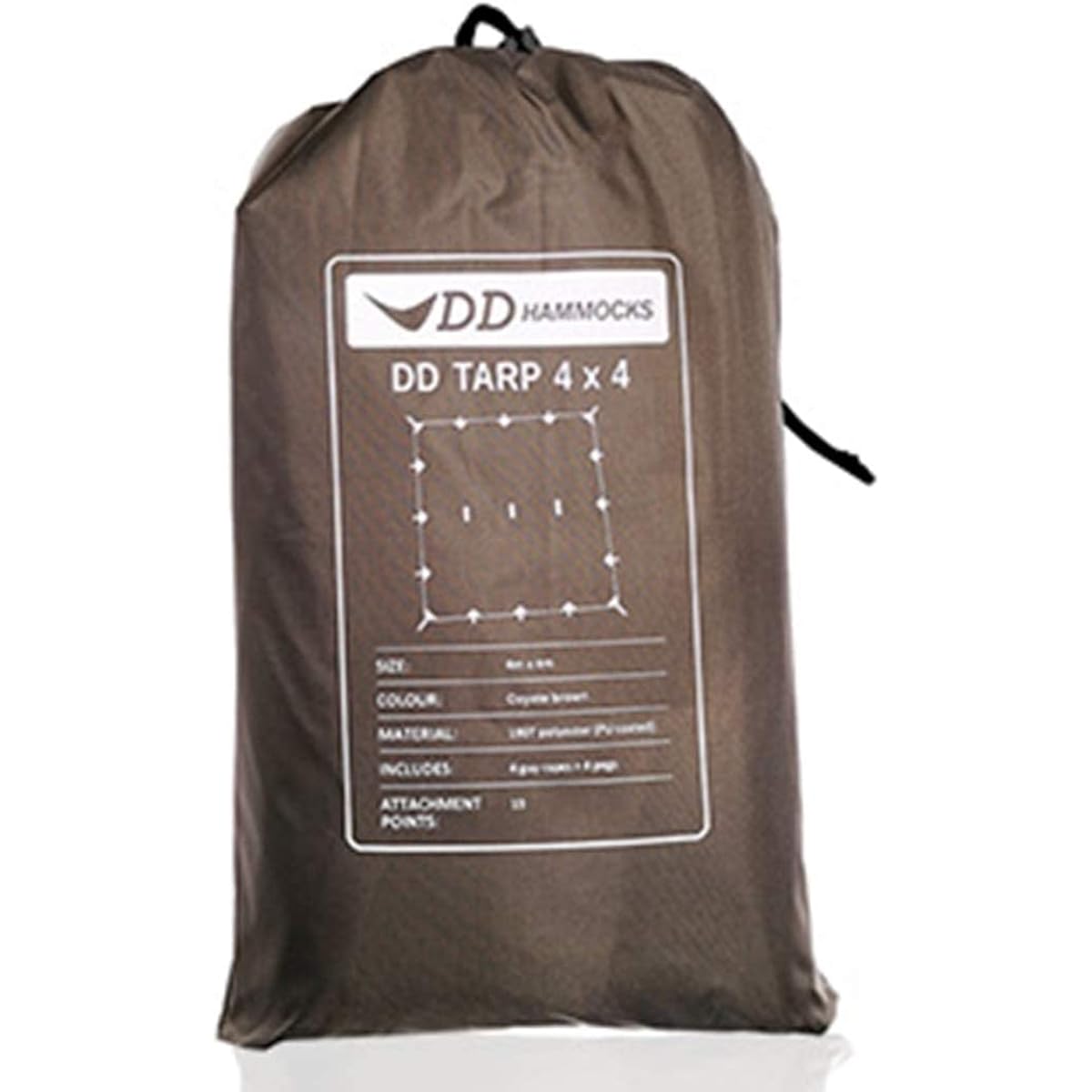 [Made in Scotland] DD Tarp Tarp 4X4 Easy-to-use square tarp Made by DDhammocks (Coyote brown) [Parallel import goods]