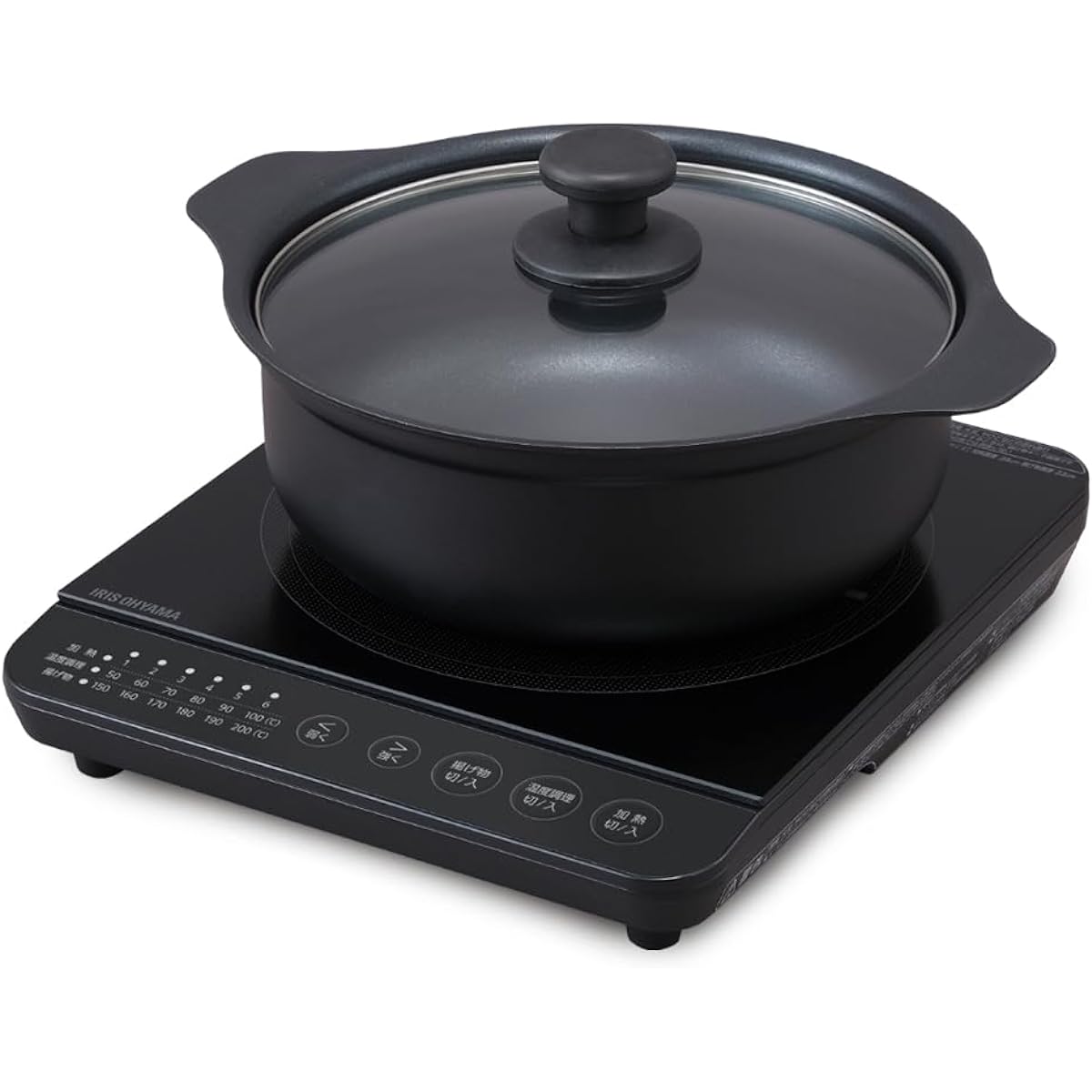 IRIS OHYAMA IH stove 1400W pot set IHKP-T39124-B Black