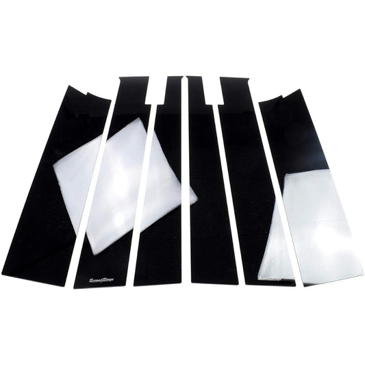 SecondStage Pillar Garnish For Vehicles with Genuine Visor Piano Black SHN0186BLK