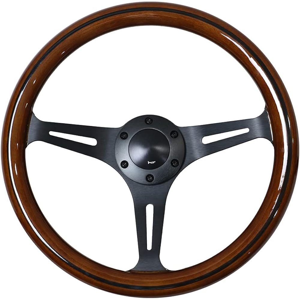 Wood steering classic type black spoke N35WB