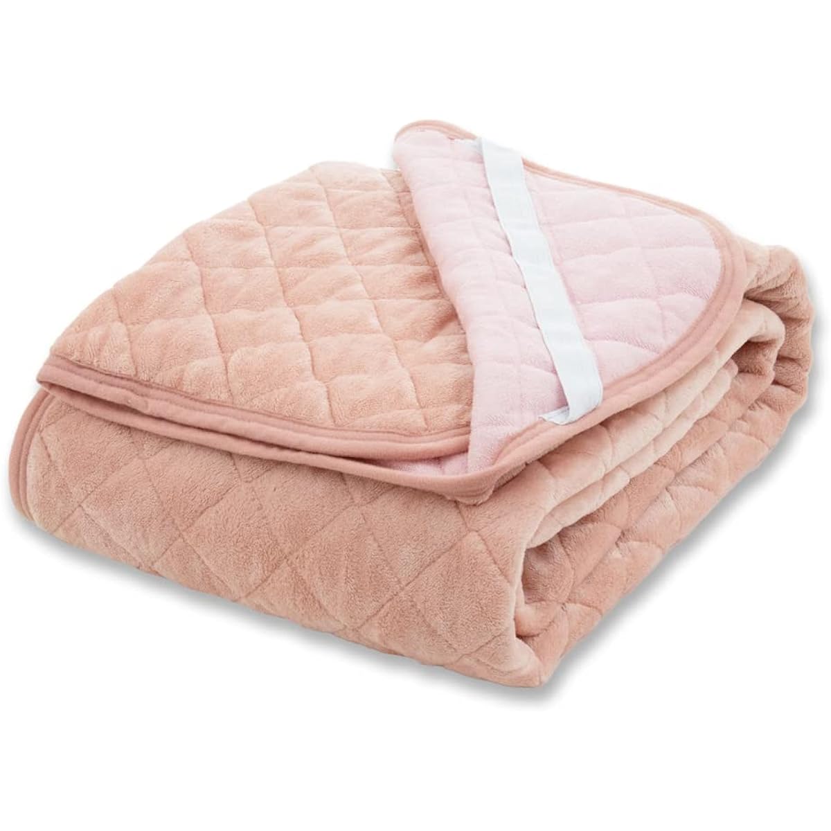 Sylphys Bed Pad for 4 People, Family Size, Reversible, 240 x 205 cm, 100% Cotton, Toweling, Flannel, All Seasons, Warm, Washable, Large, Autumn, Winter, Pink
