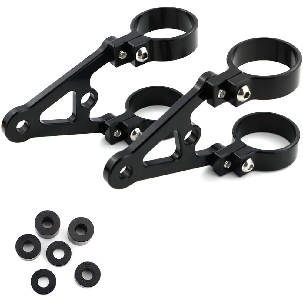 Xitomer 53mm CNC Mount Headlight Bracket for Front Fork Tube for 7" or 5.75" Round Headlight (53mm) 1 Pair