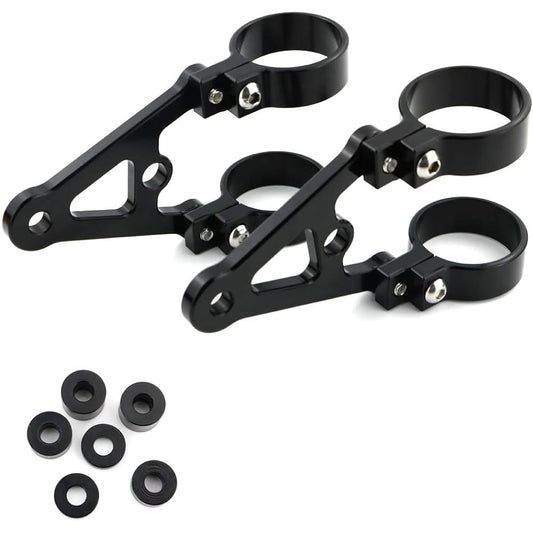 Xitomer 53mm CNC Mount Headlight Bracket for Front Fork Tube for 7" or 5.75" Round Headlight (53mm) 1 Pair