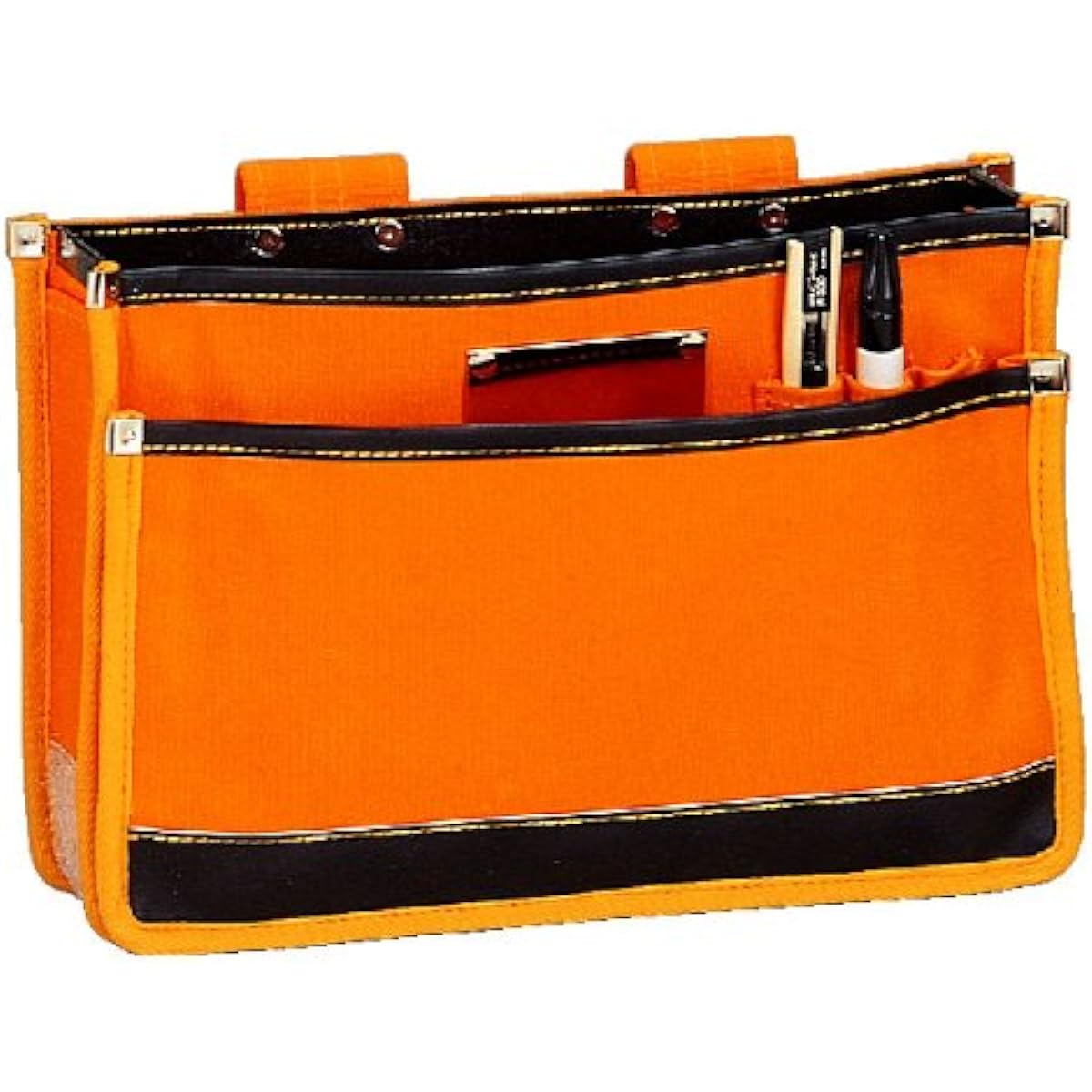 KOZUCHI No. 6 waterproof canvas waist bag (with folded iron plate and bottom leather) Orange SI-13
