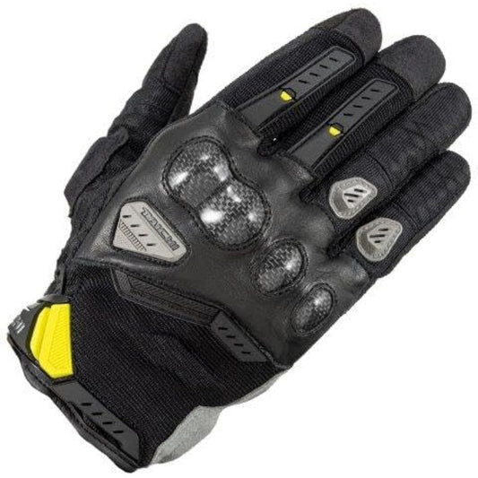 RS TAICHI Motorcycle Riding Gloves Spring/Summer Mesh Breathable Touch Panel Compatible Built-in Protector Carbon Velocity Mesh Gloves RST444 BLACK/GRAY M