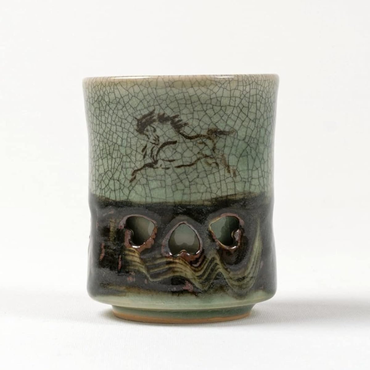 Ohori Soma Ware Matsunaga Kiln Double Cup (2.4 inch) Respect for the Aged Day Gift Present Tea Cup Stylish Double Heat Retention