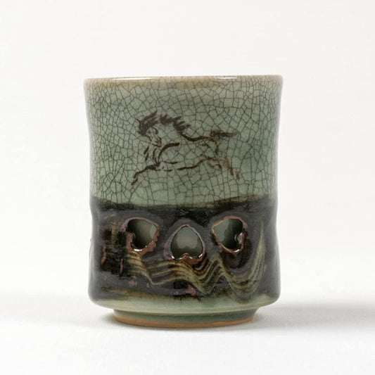Ohori Soma Ware Matsunaga Kiln Double Cup (2.4 inch) Respect for the Aged Day Gift Present Tea Cup Stylish Double Heat Retention