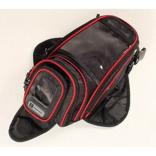 DEGNER Tank Bag Magnetic Polyester/PVC (Synthetic Leather) Red Piping 31x18x10cm NB-5A