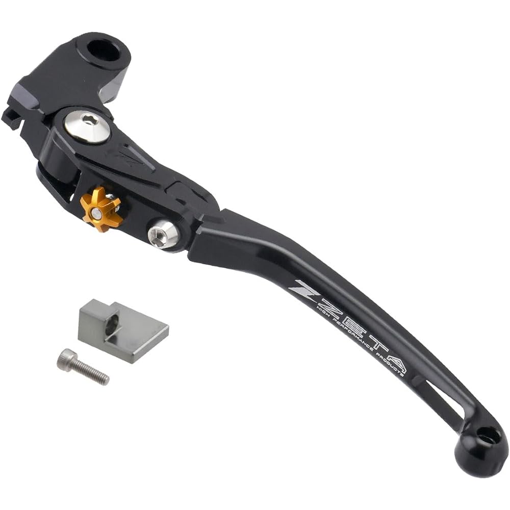 ZETA Pilot Lever Clutch Foldable Lever (Vertical, Front) Lever Type: L3WA Aluminum Black YZF-R1(00-15) MT-09(14-15) FZ8(11-14) ZS61-2415