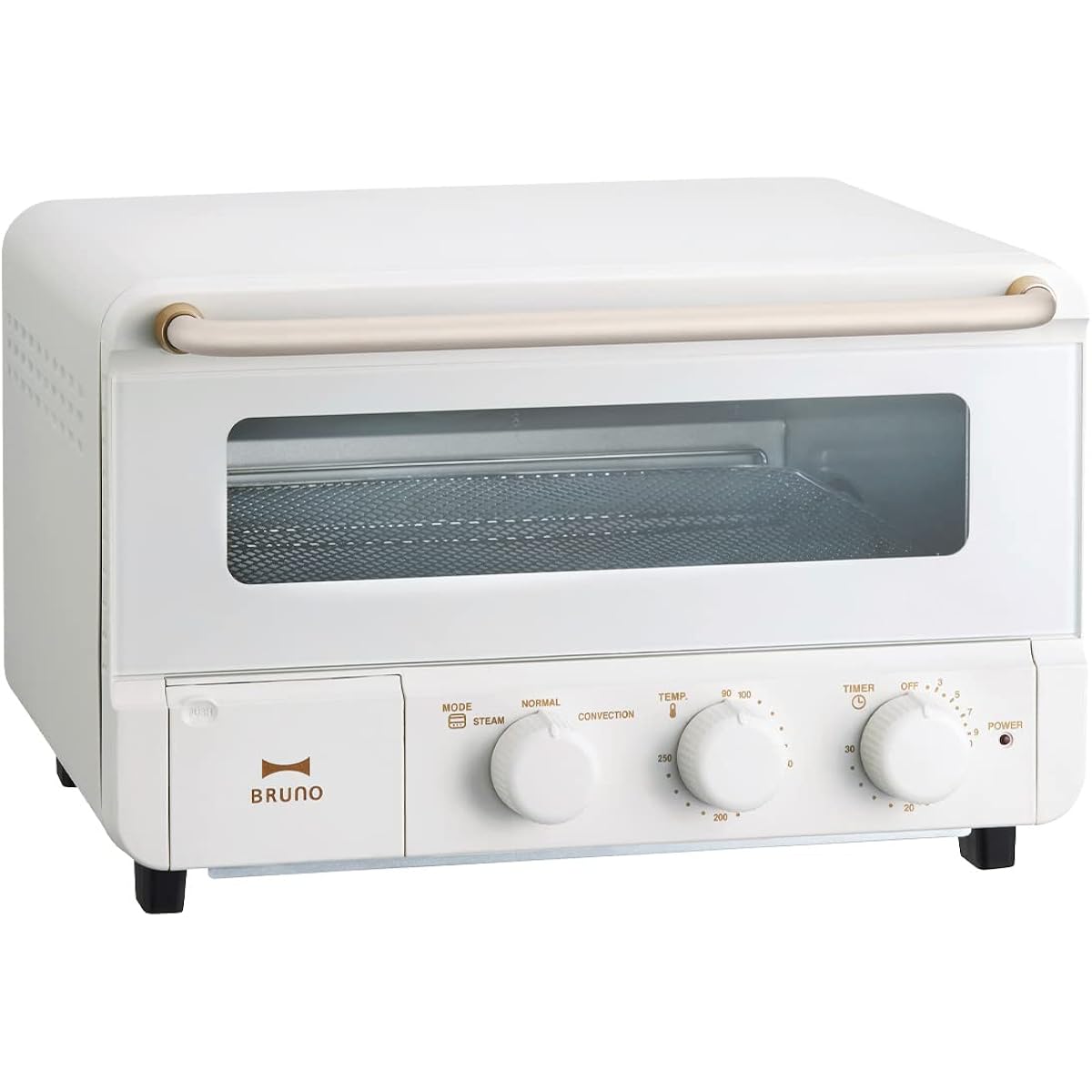 BRUNO Steam & Bake Toaster Bread 4 Pieces White Stylish Cute Popular 1350W Temperature Adjustment Timer Heating Mode Easy to Clean Convection Pizza Gratin Steam BOE067-WH 7760879