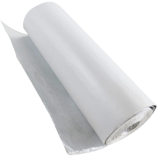 [30cm x 5M] Aluminum Glass Cloth Tape Heat Resistant Thermo Bandage Adhesive Type Insulation Silver Muffler Pipe Engine Room