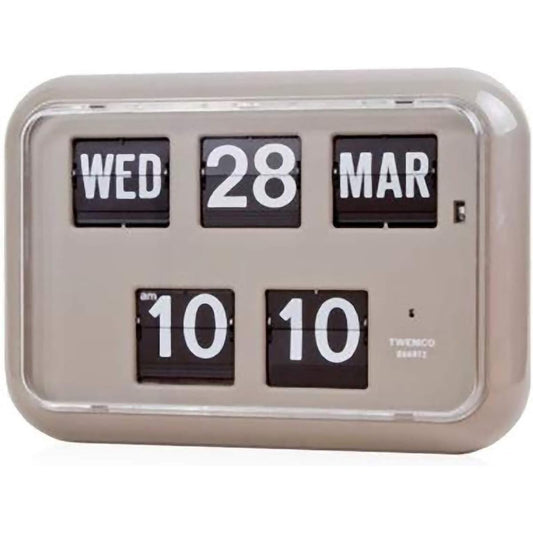 Oparts TWEMCO QD-35 Flapping Calendar Clock for Standing and Hanging, Gray 305 x 216 x 78 mm