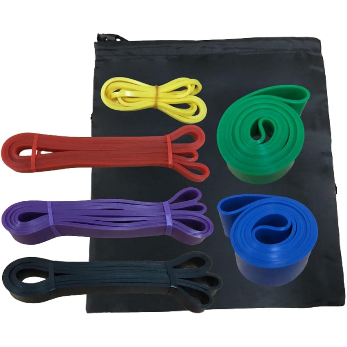 VeroMan Resistance Band Training Fitness Band Tube Pull-up Pulling Assistance Weighting (7-piece set/6-piece band (yellow, red, black, purple, green, blue) + storage bag)