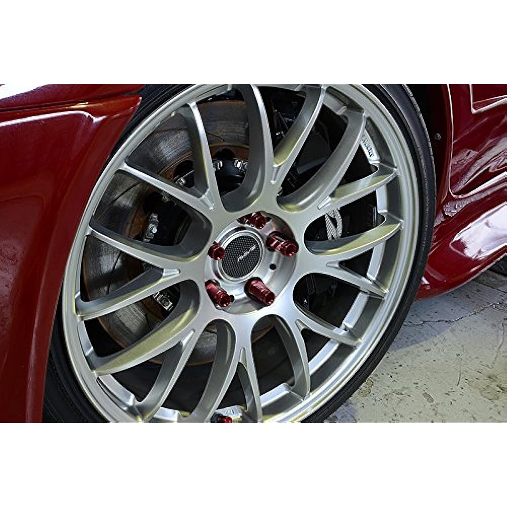 KYO-EI (Kyoei Sangyo) LEGGDURA RACING Shell Type Lock & Nut Set (RL53) Ledura Racing Shell Type Nut (Lock & Nut Set) M12 x P1.5 Red RL53-11R